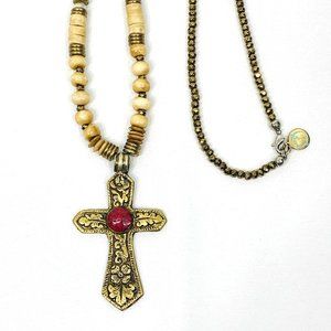 Fabulina Cross Necklace - 32" Chain
